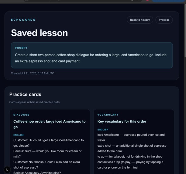 EchoCards – screenshot 2