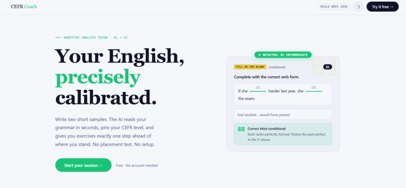 CEFR Coach — Adaptive English Tutor – screenshot 1