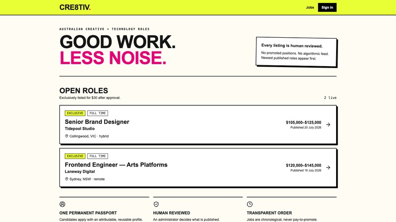 Cre8tiv Jobs Board – screenshot 1