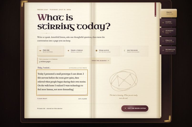 Asterfold: The Living AI Diary – screenshot 1