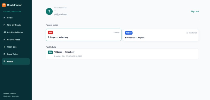 RouteFinder – screenshot 1