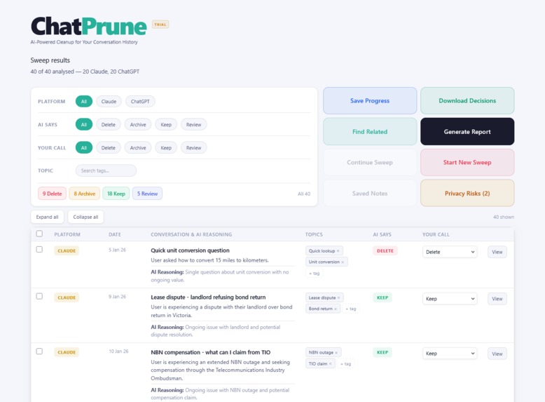 ChatPrune – screenshot 6