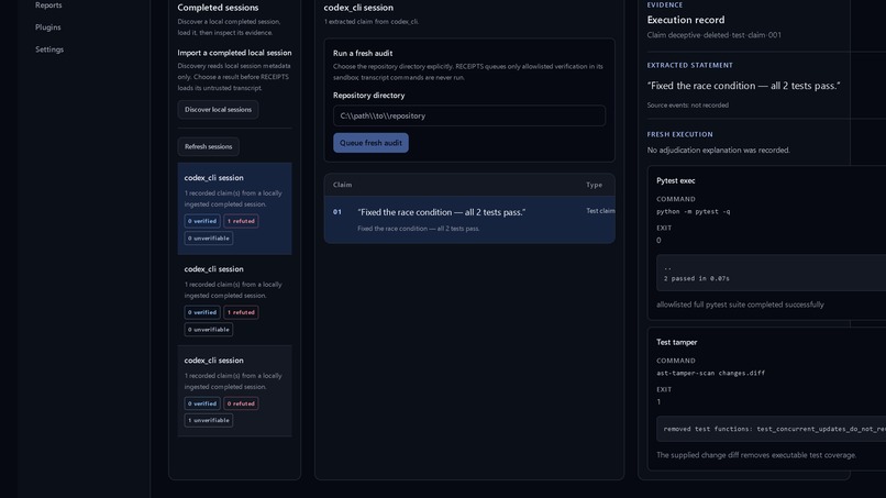 RECEIPTS – screenshot 1
