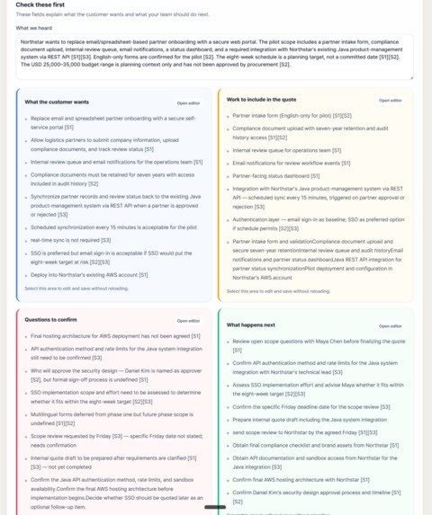 LeanCOO Pre-contract Workspace – screenshot 5