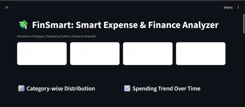 FinSmart - AI-Powered Expense & Finance Analyzer – screenshot 1