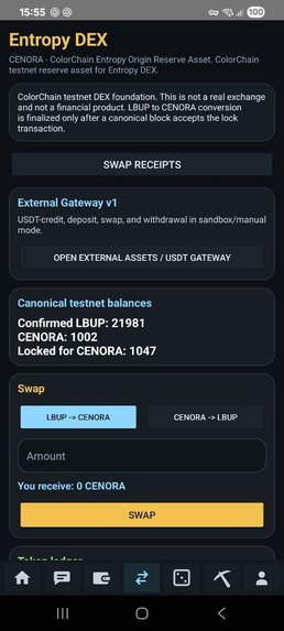 ColorChain — Verifiable Swap Receipts – screenshot 3