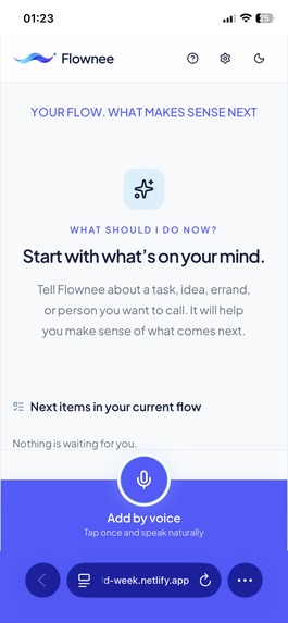 Flownee - Your Flow. What Makes Sense Next – screenshot 1