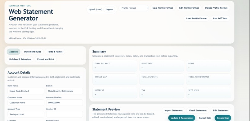 Statement Generator – screenshot 2