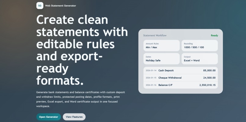 Statement Generator – screenshot 3