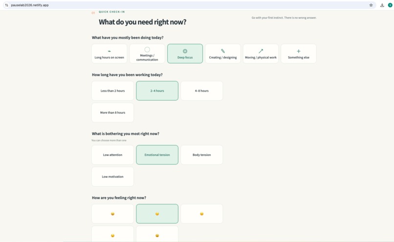 PauseLab: Instant 1–5 Min Workplace Resets – screenshot 2