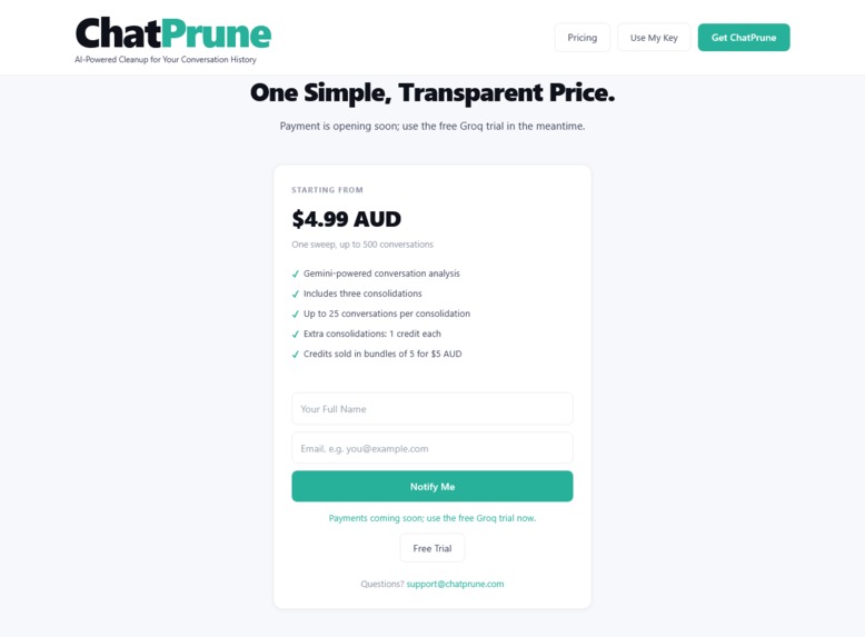 ChatPrune – screenshot 2