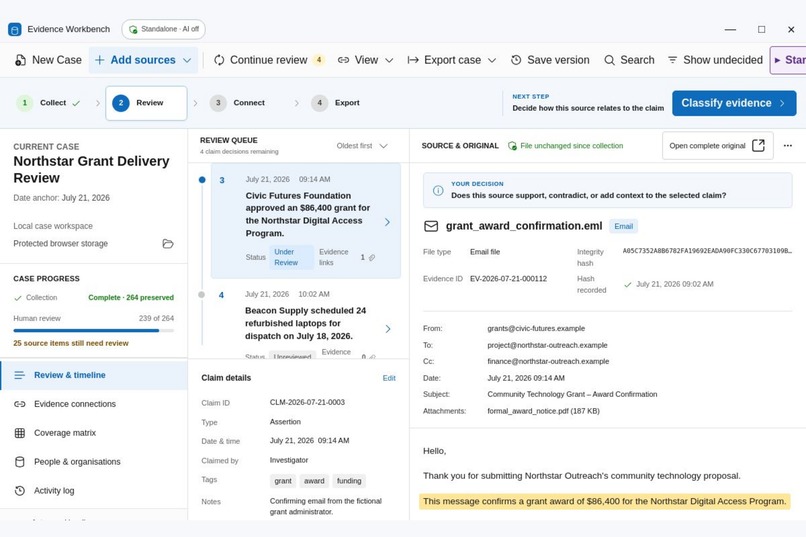 Evidence Workbench – screenshot 3