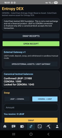 ColorChain — Verifiable Swap Receipts – screenshot 14