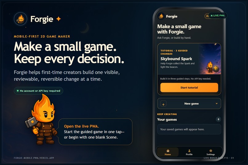 Forgie: Mobile 2D Game Creator – screenshot 1