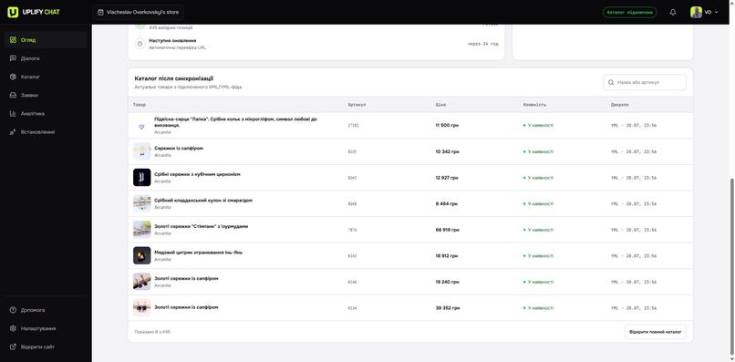 UPLIFY Chat — Grounded Ecommerce Assistant – screenshot 1