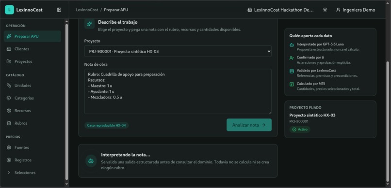 LexInnoCost – screenshot 2