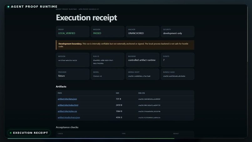 Agent Proof Runtime – screenshot 2