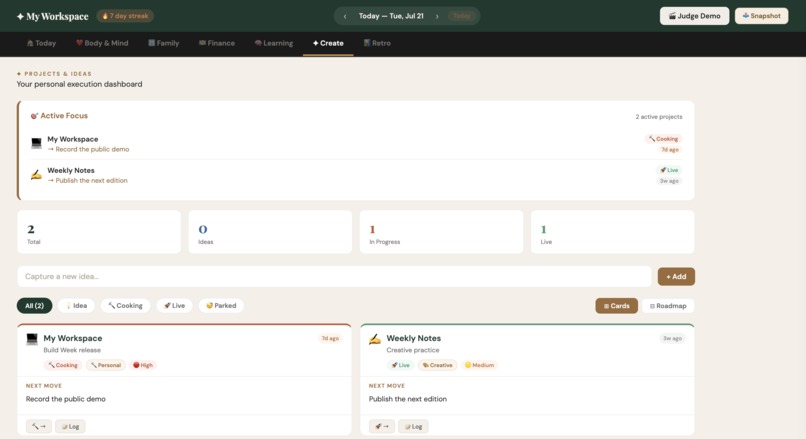 My Workspace – screenshot 2