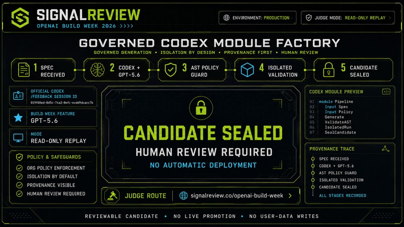 SignalReview: Governed Codex Module Factory – screenshot 1