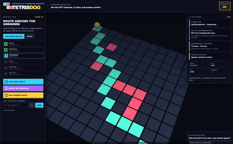 TetrisDog: A Physical AI Education Kit (GPT-5.6) – screenshot 2