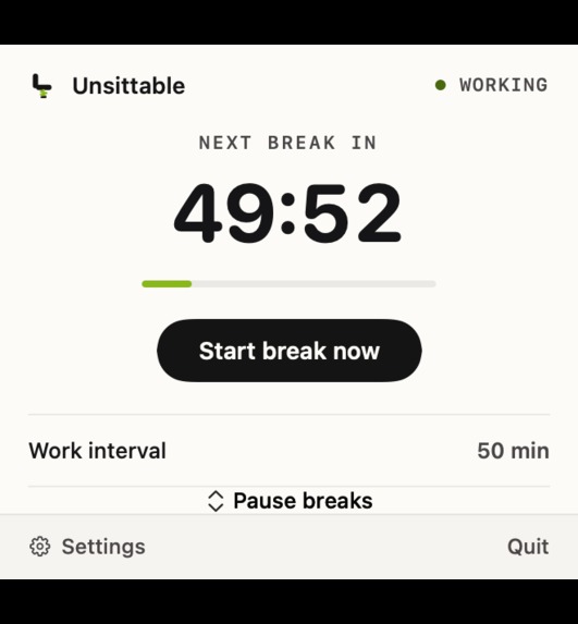 Unsittable – screenshot 1