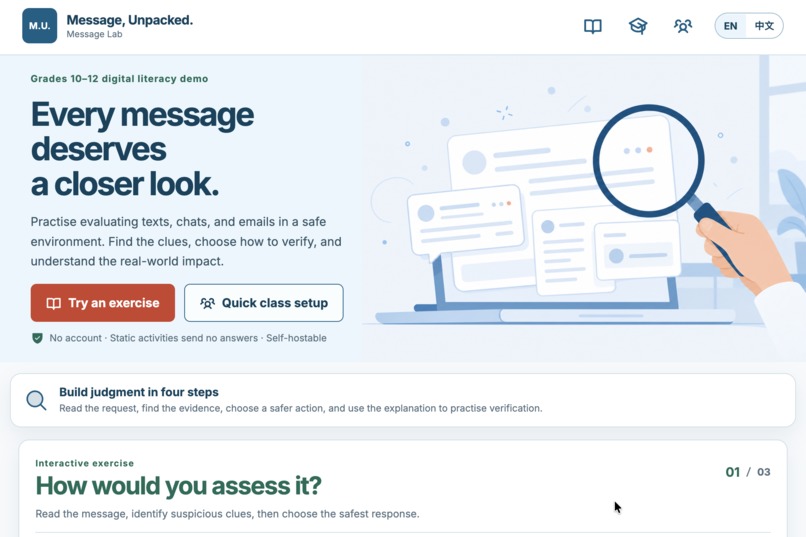 Message, Unpacked. – screenshot 1