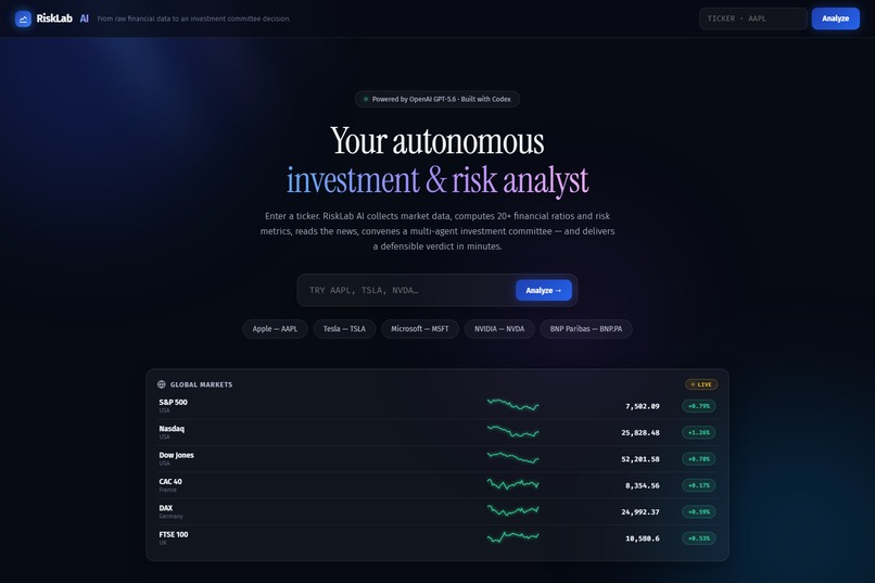 RiskLab AI – screenshot 1