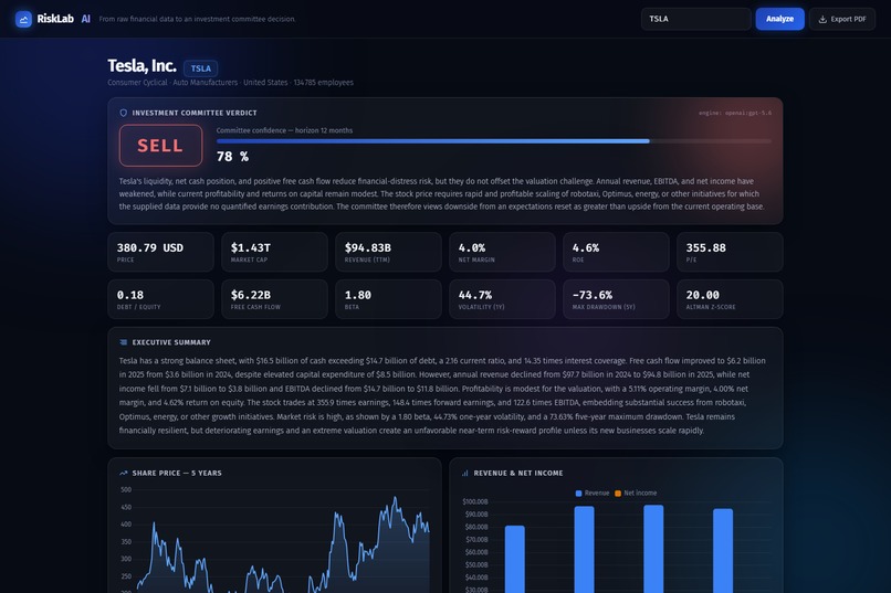 RiskLab AI – screenshot 2