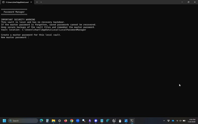 KeepLocal: Local Password Manager – screenshot 1