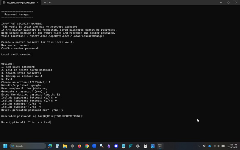 KeepLocal: Local Password Manager – screenshot 3