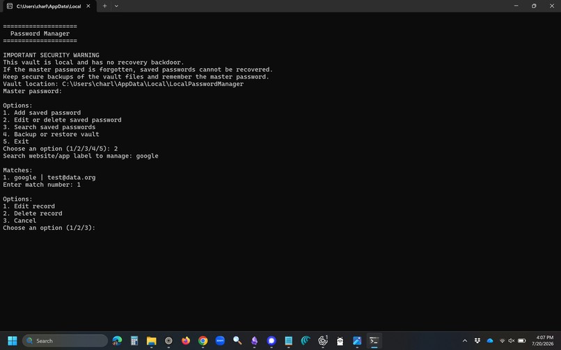 KeepLocal: Local Password Manager – screenshot 5