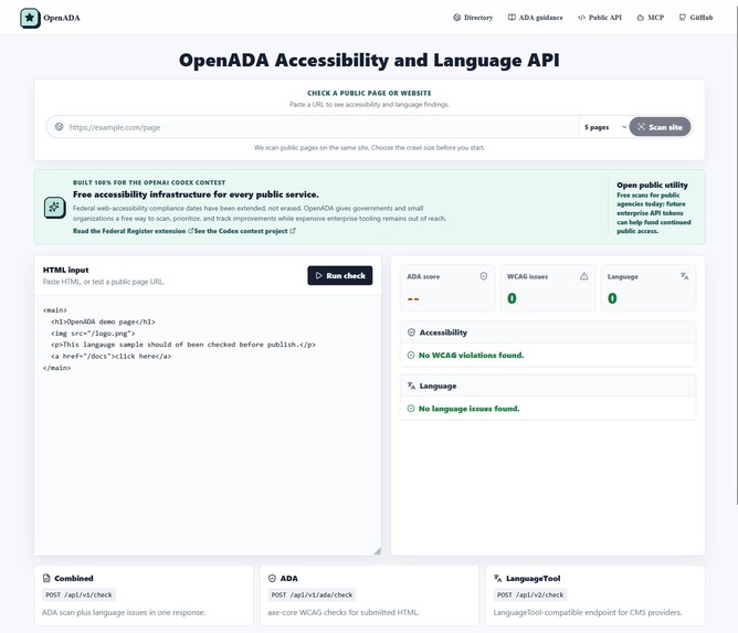 OpenADA.US – screenshot 1