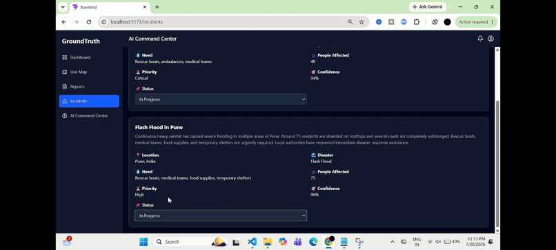 GroundTruth: AI-Powered Disaster Intelligence Platform – screenshot 1