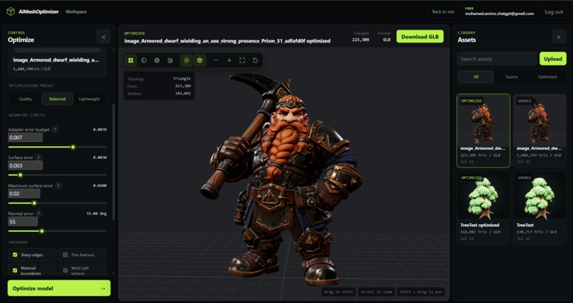 3DGenAI Optimizer – screenshot 1