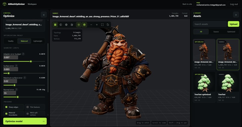 3DGenAI Optimizer – screenshot 2