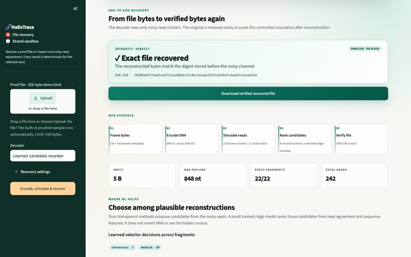 HelixTrace - ML Assist For Synthetic DNA  – screenshot 1