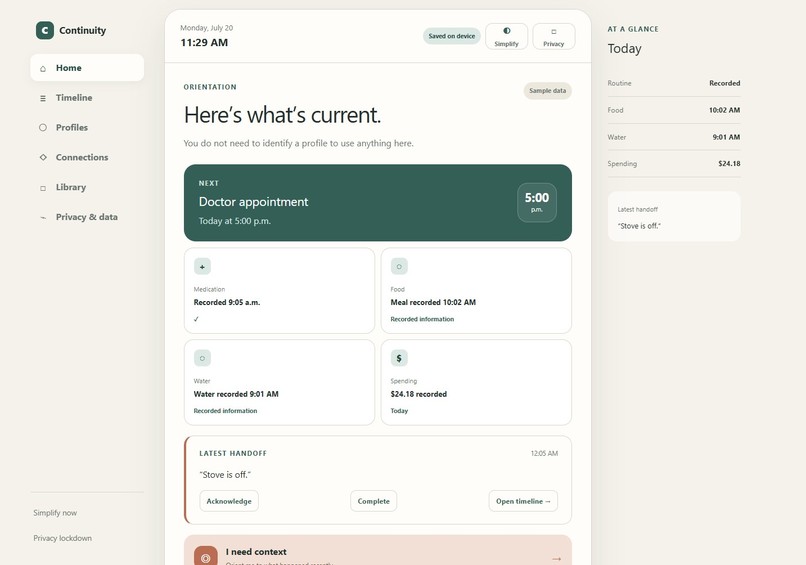 Continuity (Plural Systems Prototype) – screenshot 1
