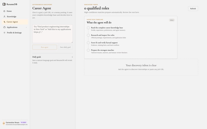 ResumeDB – screenshot 2