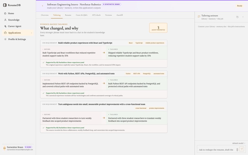 ResumeDB – screenshot 3