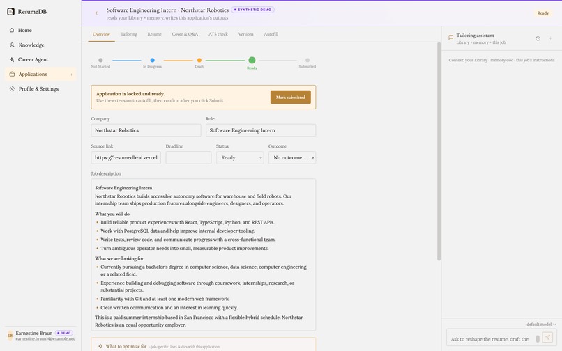 ResumeDB – screenshot 4