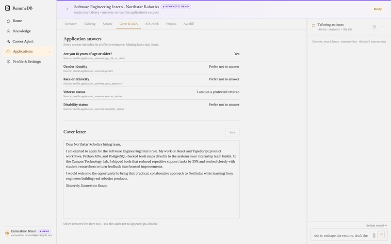 ResumeDB – screenshot 6