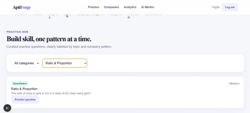 AptiForge: AI-Powered Placement Aptitude Preparation – screenshot 4