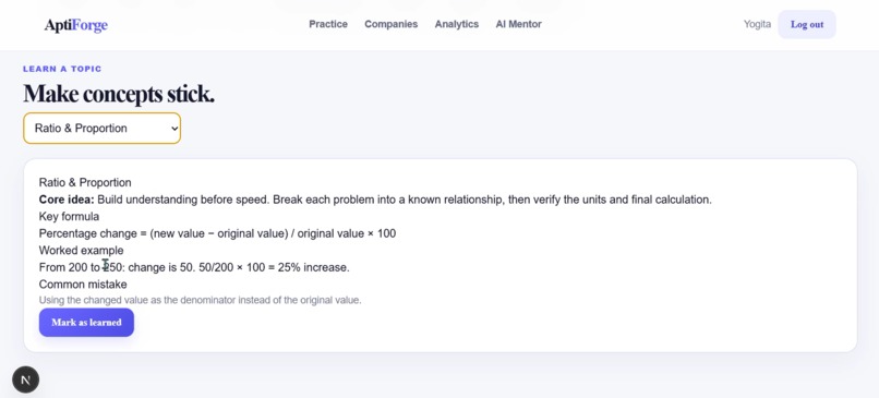 AptiForge: AI-Powered Placement Aptitude Preparation – screenshot 6