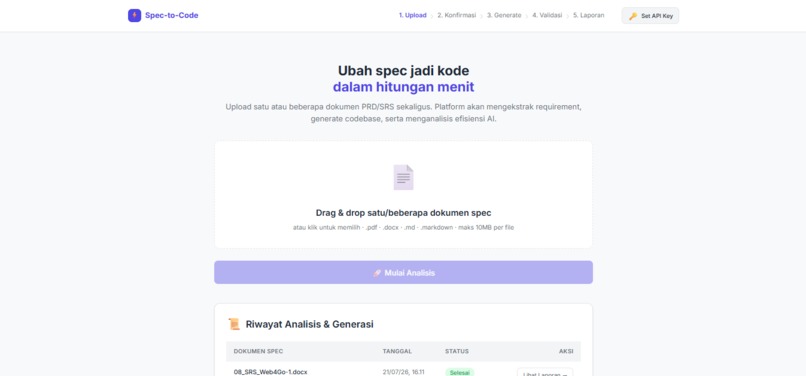 Spec-to-Code Intelligence Platform – screenshot 1