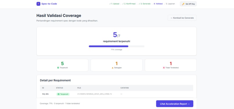 Spec-to-Code Intelligence Platform – screenshot 2