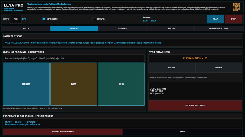 LLNA PRO – Low-Latency Mobile Audio Framework for Unity – screenshot 4
