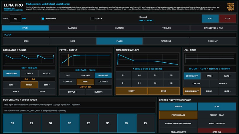 LLNA PRO – Low-Latency Mobile Audio Framework for Unity – screenshot 5