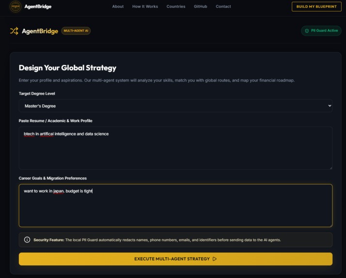 AgentBridge – AI-Powered Global Career & Migration Planner – screenshot 4