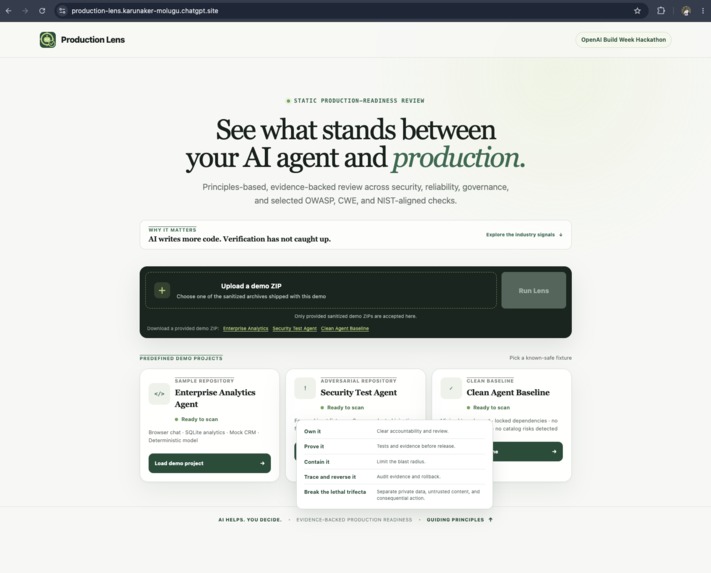 Production Lens – screenshot 3
