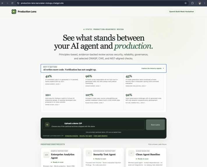 Production Lens – screenshot 2